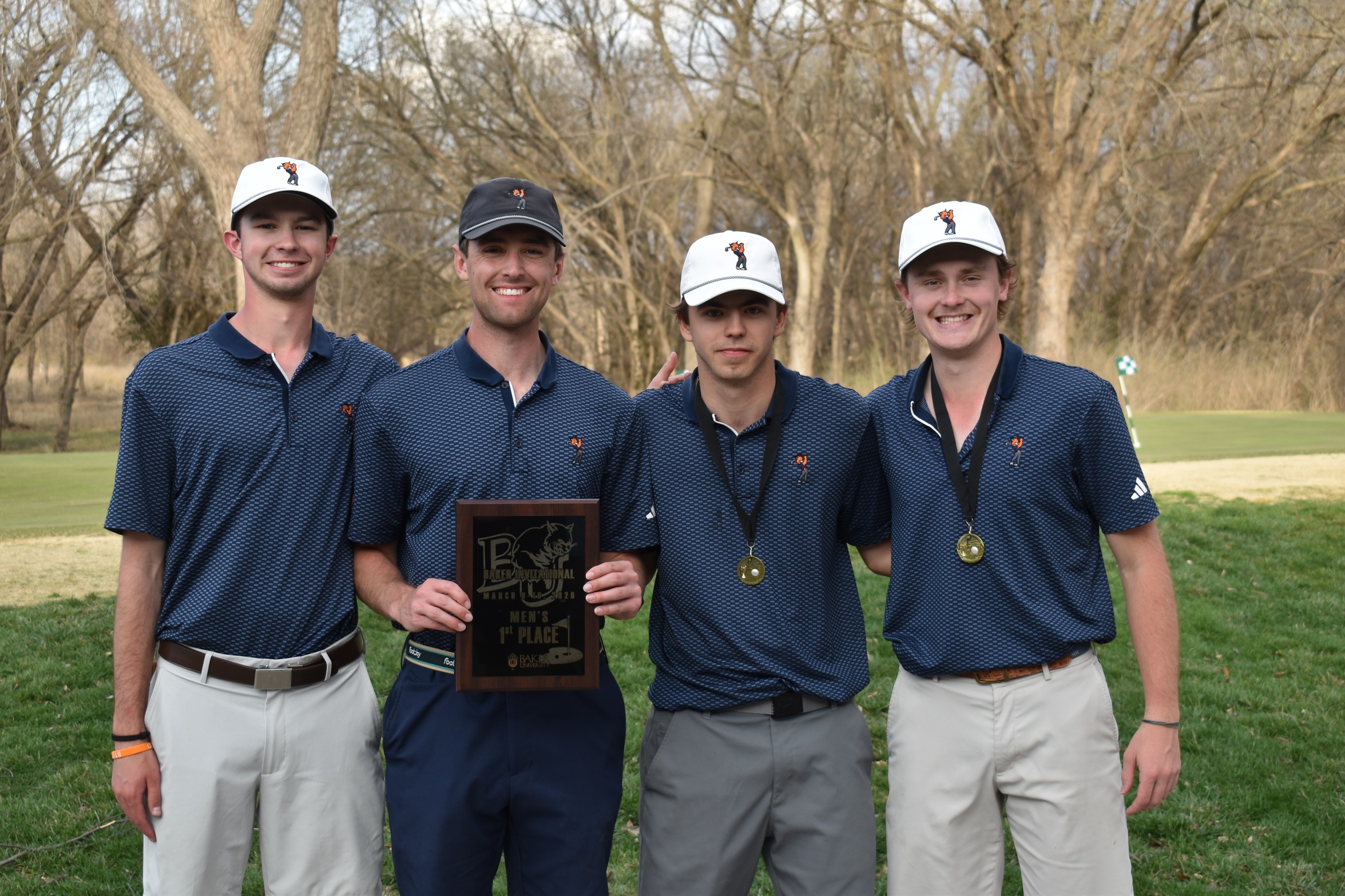Baker men's golf team picture following first-place finish at Baker Invite