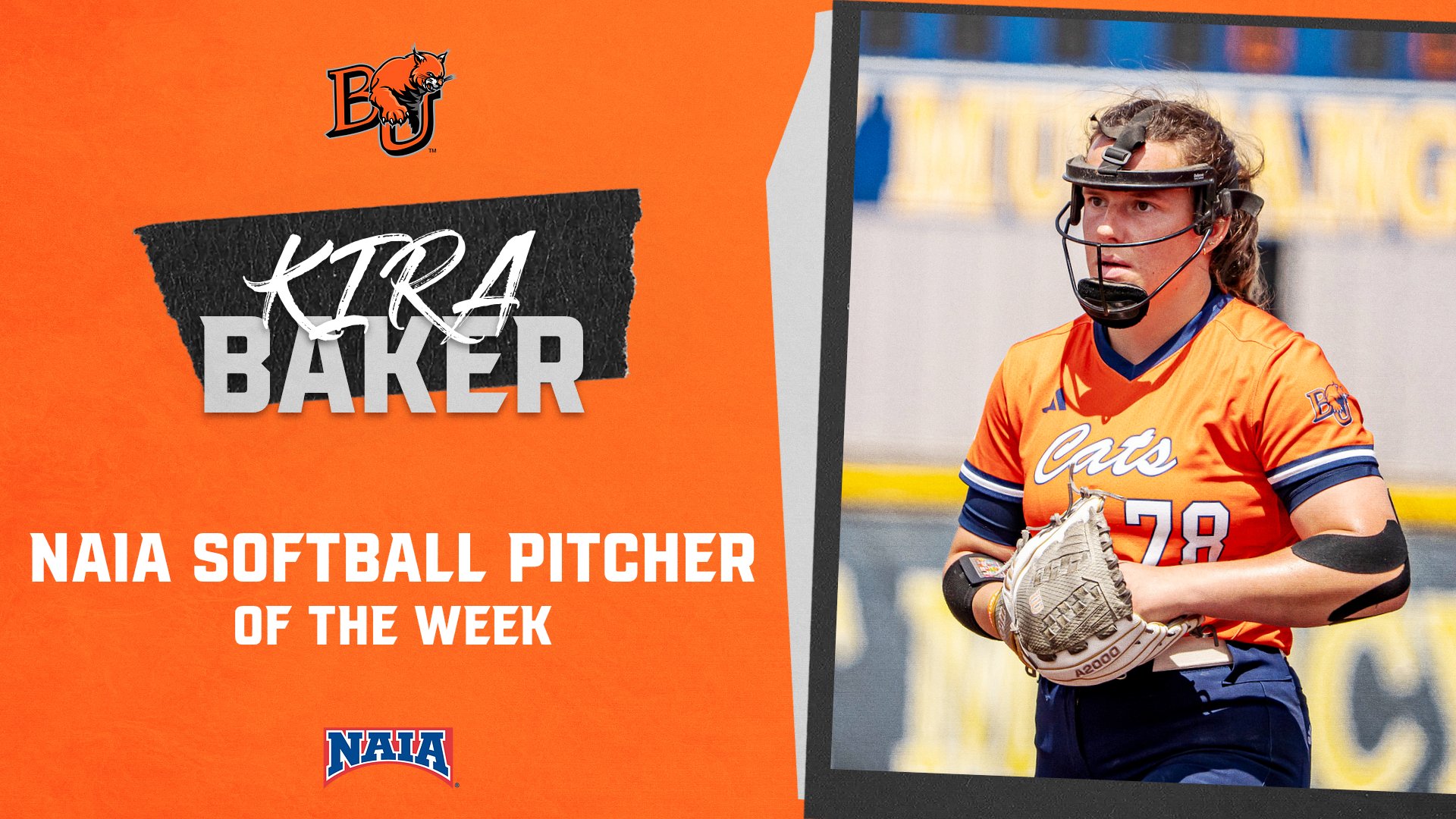 Kira Baker Named NAIA Softball Pitcher of the Week
